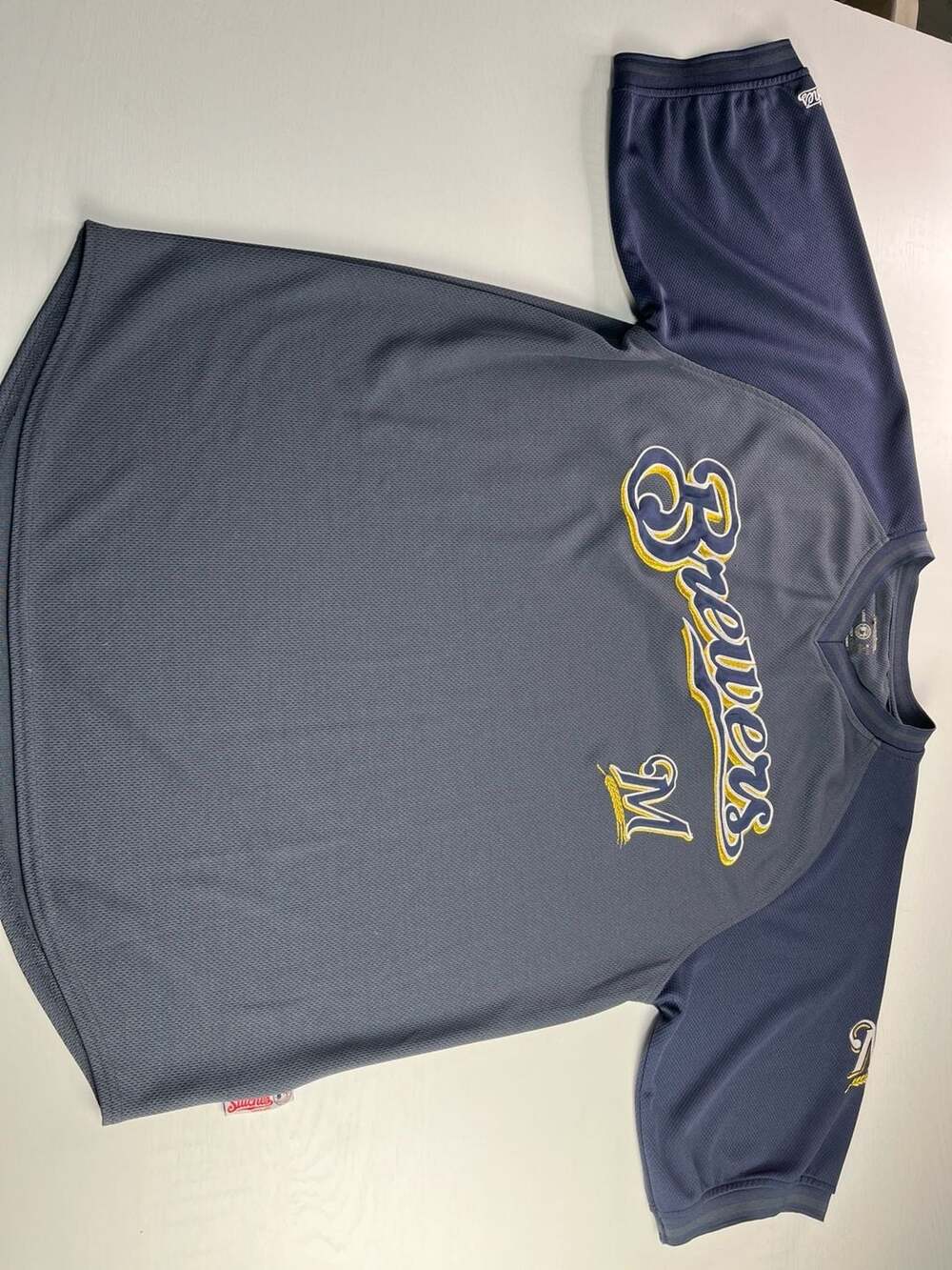 Stitches Milwaukee Brewers MLB Mesh Jersey Shirt Large
